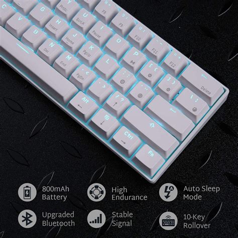 RK ROYAL KLUDGE RK61 Wireless 60% Mechanical Gaming Keyboard White - Brown Switches Pakistan