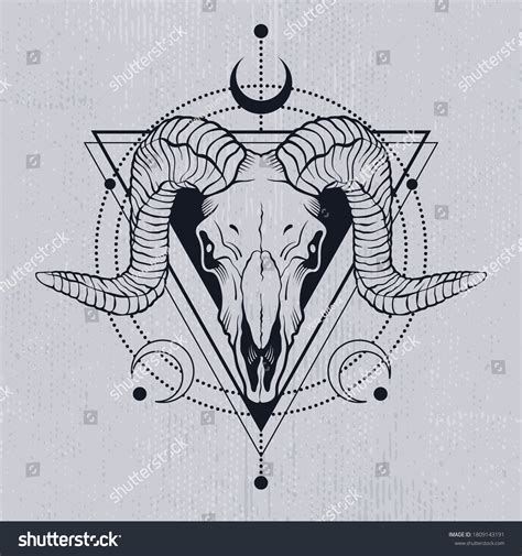 Ram Skull Outline Decorative Elements Tattoo Stock Vector (Royalty Free) 1809143191 | Shutterstock