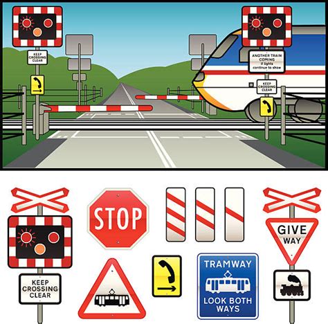 Royalty Free Railroad Crossing Stop Sign Clip Art, Vector Images & Illustrations - iStock