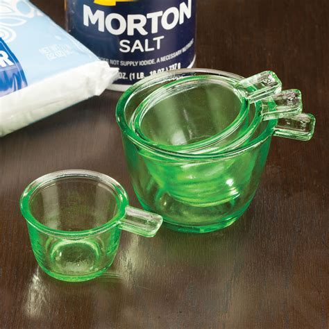 Nostalgia Style Dry Measuring Cups by Home Marketplace, Classic Green Glass, 4 842536149392 | eBay