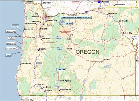 Oregon Map Crater Lake - Zip Code Map