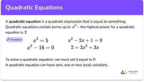 Quadratic Equation - GCSE Maths - Steps, Examples & Worksheet