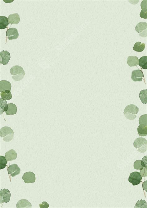 Green Wallpaper With Simple Fallen Leaves Page Border Background Word Template And Google Docs ...