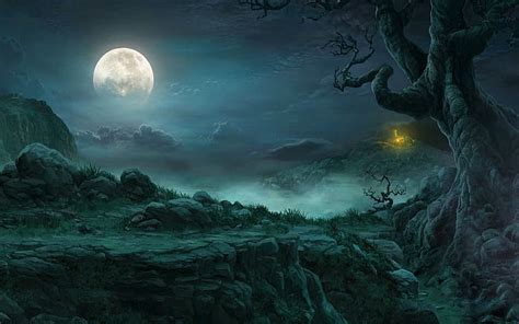 HD wallpaper: moon, october, scary, night, spooky, horror, dark, sky, full | Wallpaper Flare