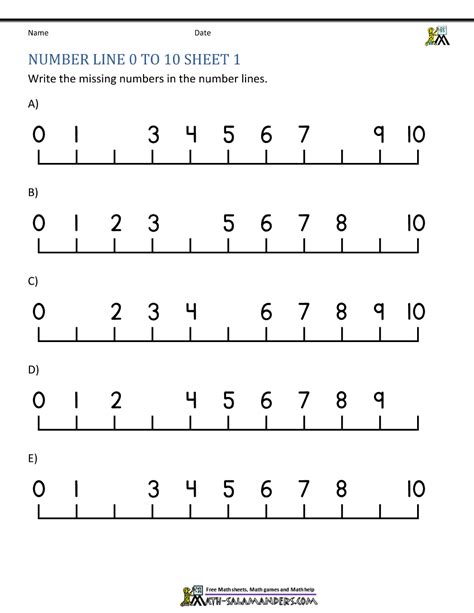 Kindergarten Number Worksheets