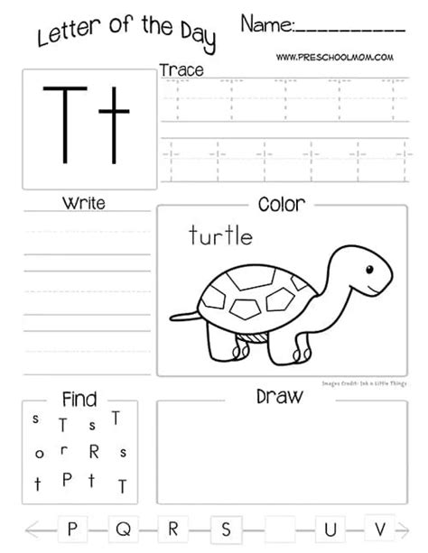 Kindergarten Letter T worksheets - Find and Color - KidzeZone - Worksheets Library