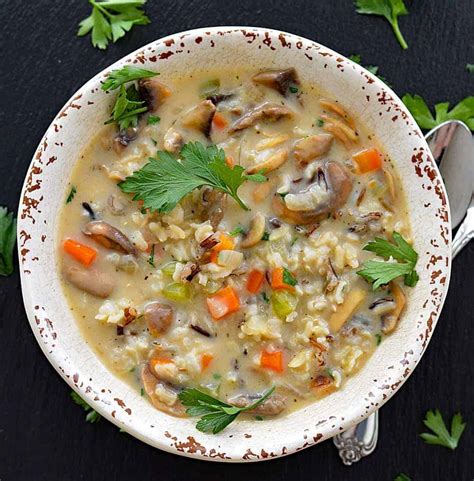 Easy Vegan Wild Rice and Mushroom Soup - Living Vegan