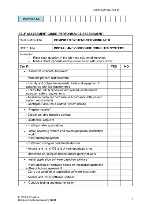 (PDF) SELF ASSESSMENT GUIDE (PERFORMANCE ASSESSMENT) Qualification Title COMPUTER SYSTEMS ...