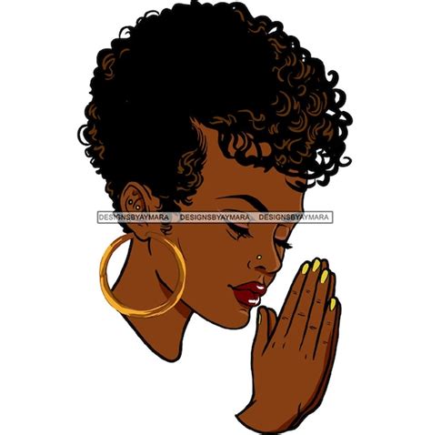 Afro Woman Praying Hands Prayers Pray Faith Ebony Nubian | Etsy