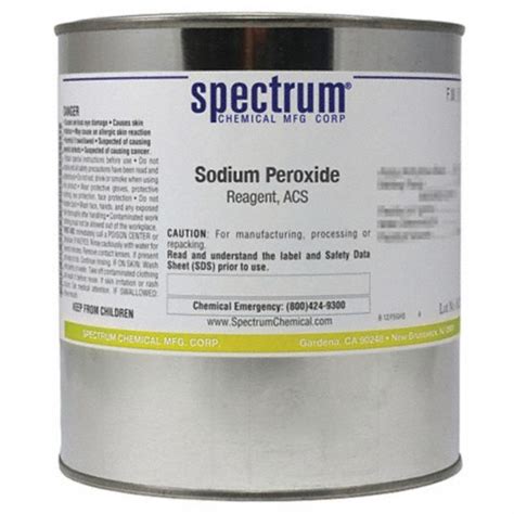 SPECTRUM Sodium Peroxide, Reagent, ACS, Analytical Reagents, Drum, 2.5 kg - 39G952|S1390-2.5KG13 ...