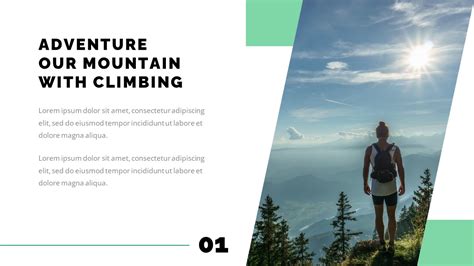 Climber - Adventure and Hiking Mountain Powerpoint Template, Presentation Templates