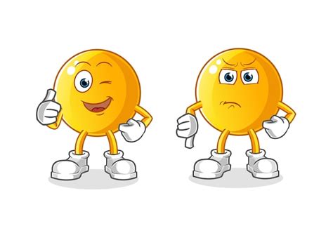 Premium Vector | Emoticon thumbs up and thumbs down cartoon illustration