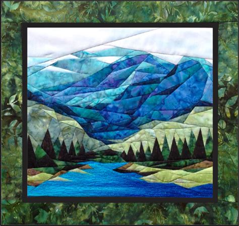 Smokey Mountains - NEW Form of Foundation Paper Piecing (Picture Piecing) Pattern - 17 1/4" x 19 ...