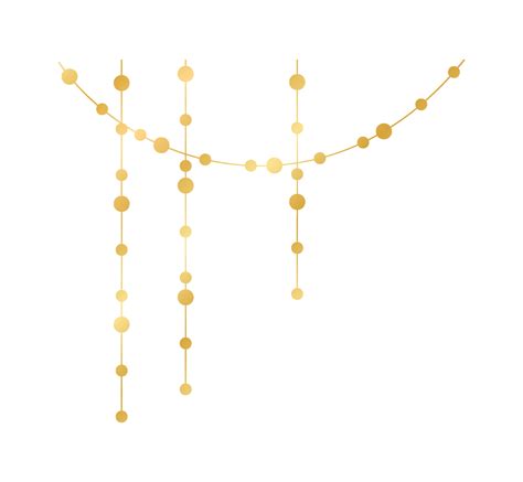 Vector horizontal border of abstract gold string light garlands. Festive decoration with shiny ...