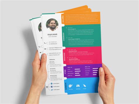 Colorful Resume : Premium Vector Colorful Resume Template - Customize and download free colorful ...