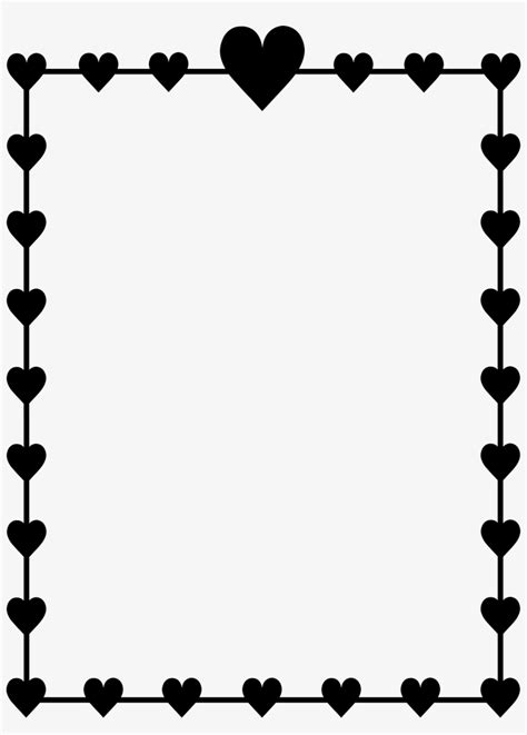 Transparent Heart Border Clipart Black And White - Goimages Base