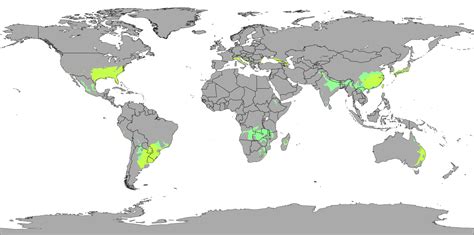 Areas with Subtropical Humid (Cfa and Cwa) climate on Earth : r/MapPorn