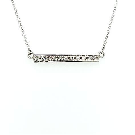 White Gold Diamond Bar Necklace | A. T. Thomas Jewelers | Jewelry Store | Lincoln, NE