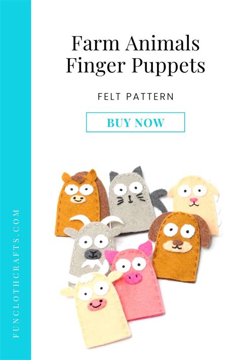 Easy to Make Farm Animal Finger Puppets | Fun Cloth Crafts - Felt Craft Patterns