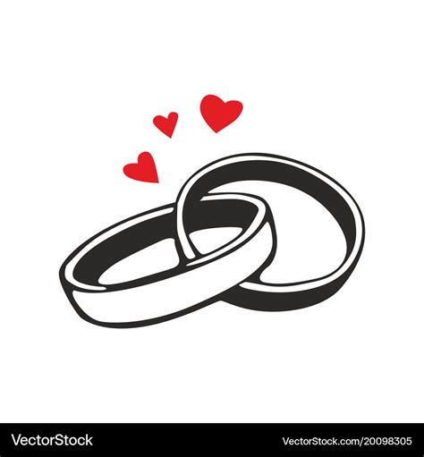 Wedding rings Royalty Free Vector Image - VectorStock