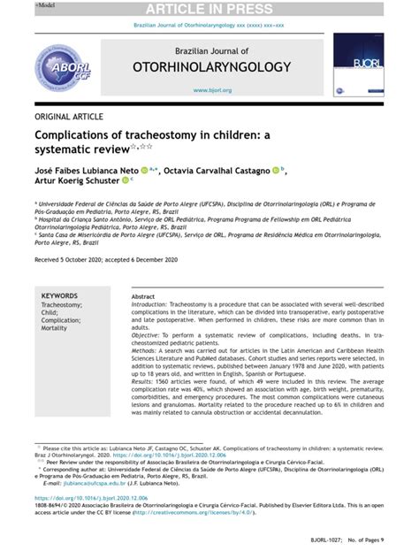 Complication of Tracheostomy | PDF | Clinical Medicine | Diseases And Disorders