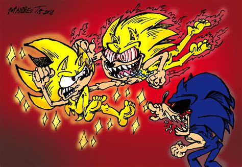 (Commission) Super Sonic vs Fleetway vs Exe by ANDREU-T on DeviantArt