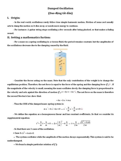 Damped Oscillation | PDF | Damping | Oscillation