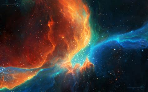 Wallpaper : render, stars, space art, nebula, orange, atmosphere, universe, TylerCreatesWorlds ...