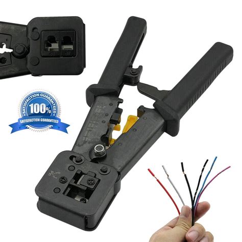 RJ45 Crimper Tool Cat5e Cat6 Connector Crimping Tool End Pass Through RJ11/12 US - Walmart.com ...