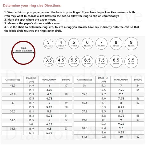 Womens Ring Size Chart Printable