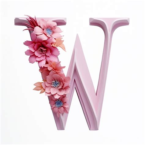 Premium AI Image | Floral letter w