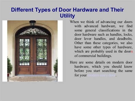 Different Types of Door Hardware and Their Utility