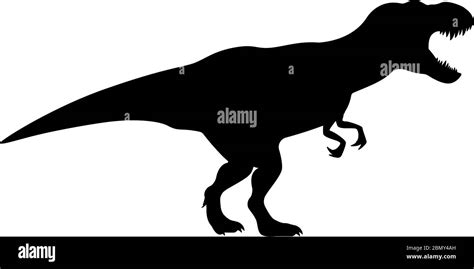 T-rex tyrannosaurus silhouette. Vector illustration growling screaming tyrannosaurus rex ...