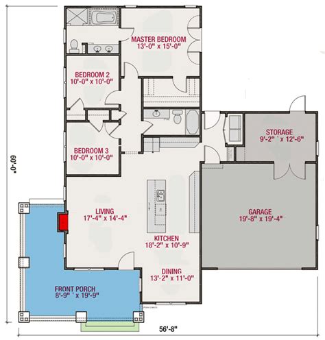 3-Bed Bungalow House Plan with Attached Garage - 50172PH | Architectural Designs - House Plans