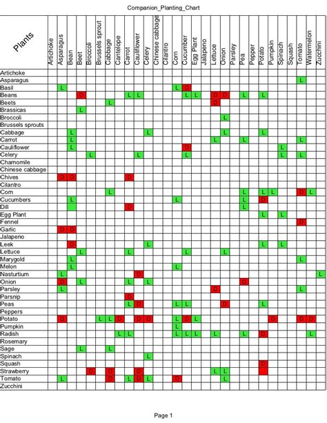 Companion Planting Chart - Vegetable Garden Tips and Hints