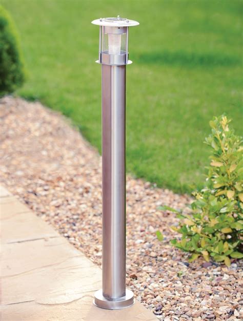 90CM STAINLESS STEEL OUTDOOR PATIO DRIVEWAY GARDEN LED SOLAR LAMP POST | eBay