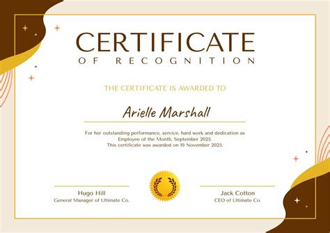 Employee of the Month Certificate | Free Certificate Template - Piktochart