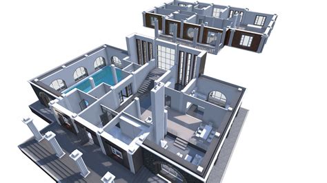 Big house top view plan - Buy Royalty Free 3D model by VRA (@architect47) [5c002f0] - Sketchfab ...