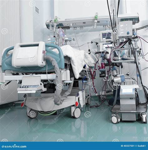 ICU with serious patient stock image. Image of image - 40337501