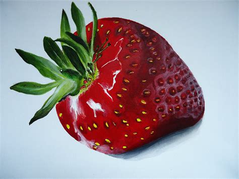 Strawberry Still Life Acrylic 12x16 Painting