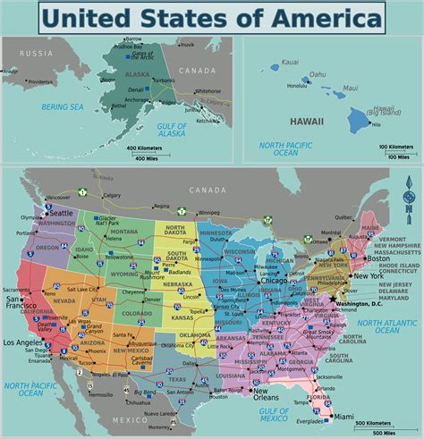 Map of USA (Political Map) : Worldofmaps.net - online Maps and Travel Information