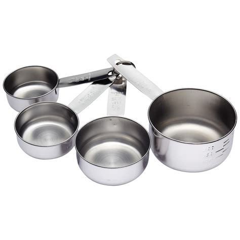 KitchenCraft Stainless Steel Measuring Cups (4-Piece Set): Amazon.co.uk: Kitchen & Home