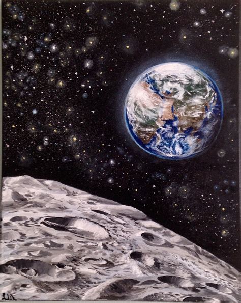 Earth from the Moon | Moon painting, Nasa art, Painting competition