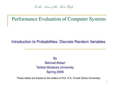 PPT - Performance Evaluation of Computer Systems PowerPoint Presentation - ID:4603005