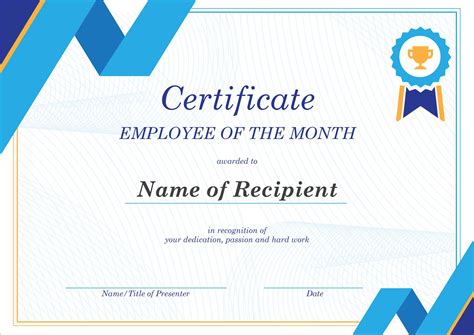 50 Free Creative Blank Certificate Templates In Psd throughout Best Employee Award Certificate ...