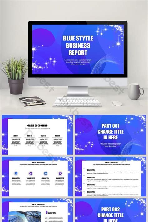 Blue business style ppt template Blue | PPTX PowerPoint Free Download - Pikbest