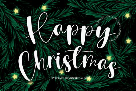 Happy Christmas Font by Creativewhitee · Creative Fabrica