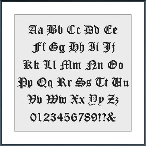 Gothic Cross Stitch Alphabet Pattern Calligraphy Cross Stitch - Etsy