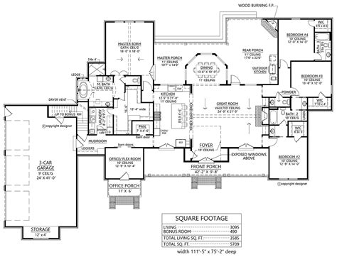 4 Bedroom House Plans - Floor Plans for 4 Bedroom Homes