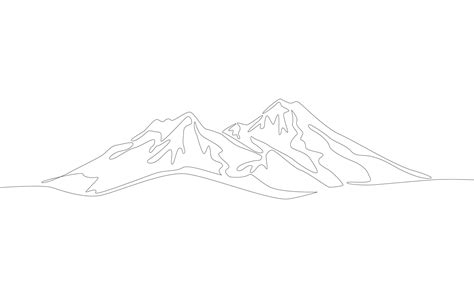 Continuous Line for Mountain View Vector Illustration. 6825580 Vector Art at Vecteezy